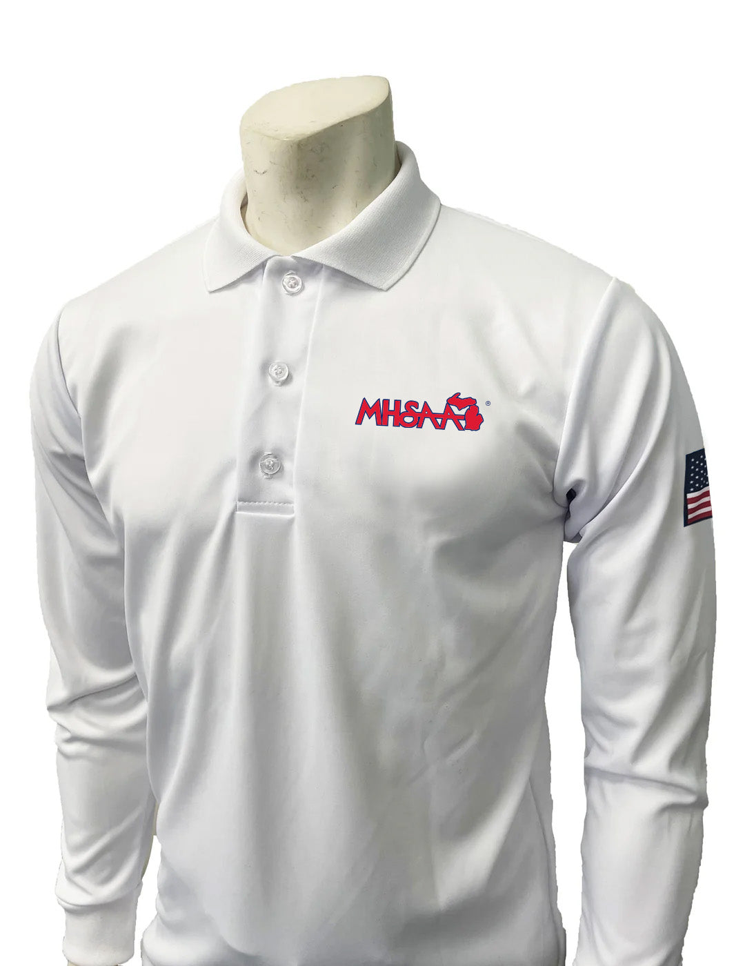 NEW" USA438MI- LONG SLEEVE - Smitty USA - White - Dye Sub Michigan Volleyball/Swimming Shirt