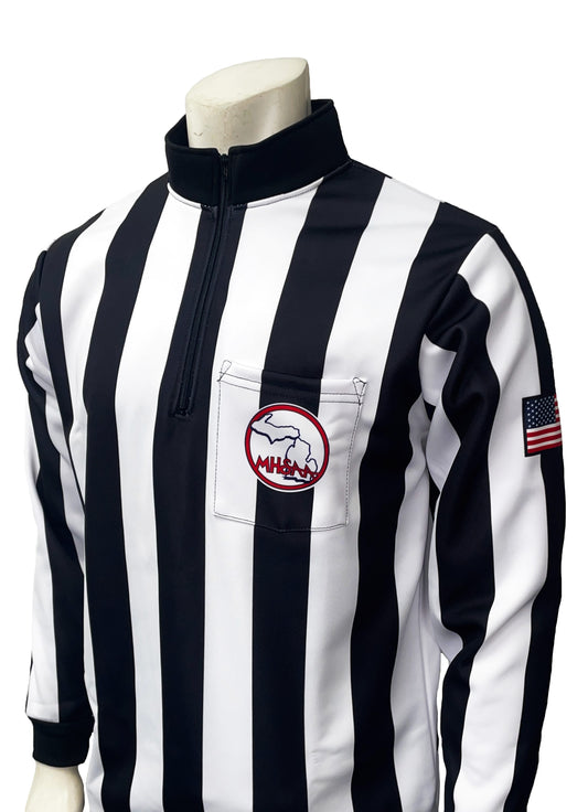 USA730MI - Smitty USA - Dye Sub Michigan Foul Weather Water Resistant Football Long Sleeve Shirt