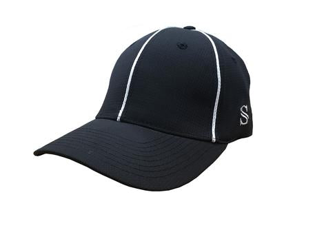 NEW* HT110-Smitty Performance Flex Outfitters – Hat Call Officiating Fit White Correct - with Piping Black