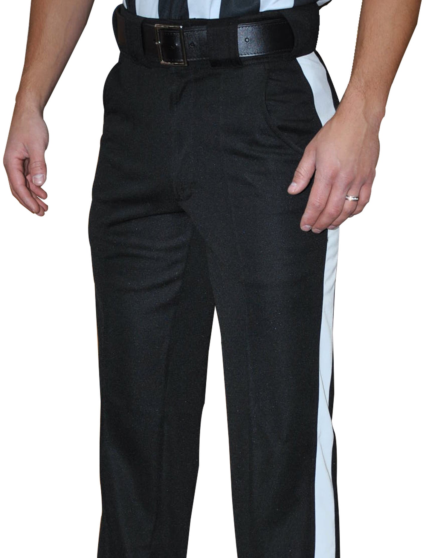 FBS183-Smitty Black Warm Weather Pants w/ 2" White Stripe