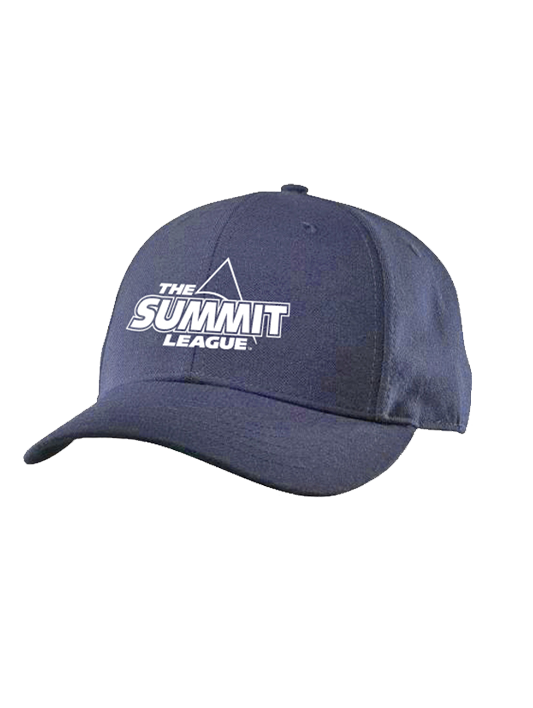 R550SL-SB - Richardson - UMP Surge 550 - Navy 8 (softball) Stitch FITTED Hat with Summit League Embroidered Logo