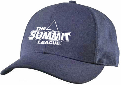 R550SL-SB - Richardson - UMP Surge 550 - Navy 8 (softball) Stitch FITTED Hat with Summit League Embroidered Logo
