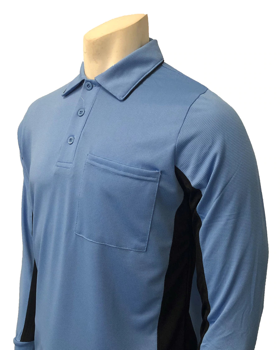 BBS315 - "BODY FLEX" Smitty "Major League" Style Long Sleeve Umpire Shirts - Available in Black/Charcoal Grey, Sky Blue/Black