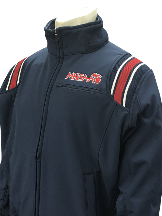 BBS330MI-Smitty Navy Major League Style All Weather Fleece Jacket with MHSAA Embroidered Logo