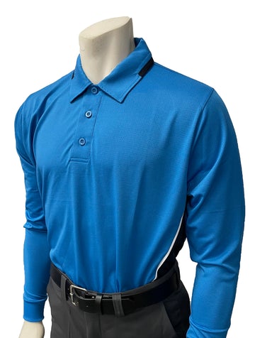 BBS347 - Men's "BODY FLEX" Smitty "NCAA SOFTBALL" Long Sleeve Umpire Shirts - Available in Midnight Navy/Bright Blue or Bright Blue/Midnight Navy