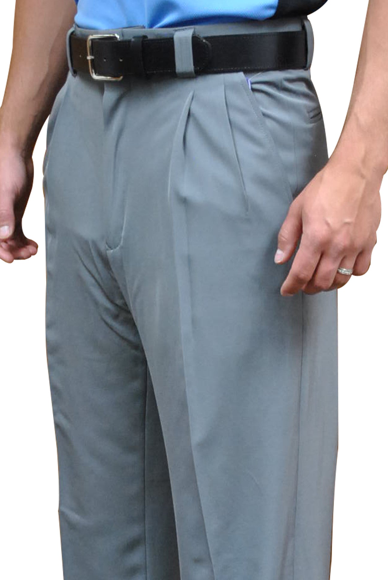 BBS391-Smitty "4-Way Stretch" Pleated Combo Pants-Heather Grey