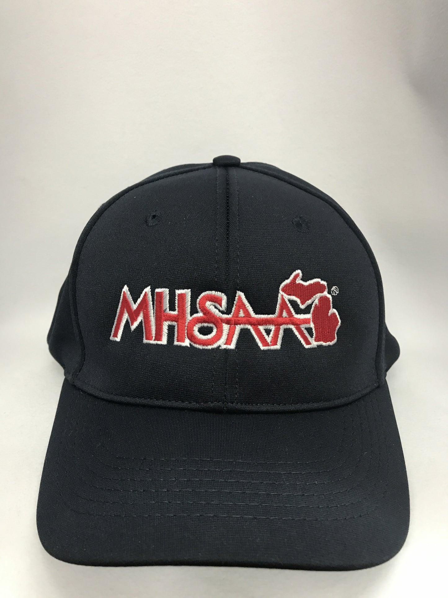 HT304MI - Smitty - 4 Stitch Navy Flex Fit Umpire (PLATE) Hat with MHSAA Embroidered Logo