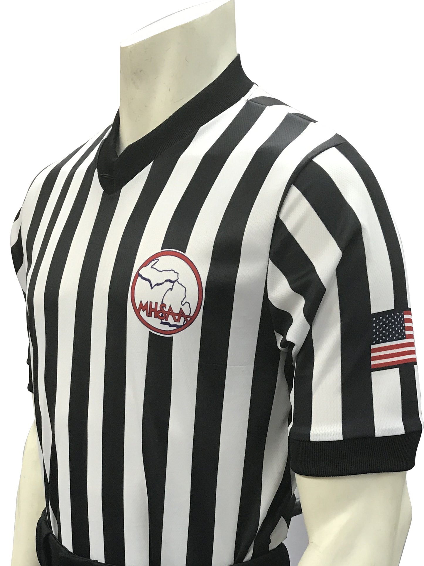 USA200MI-607  Smitty USA - Body Flex 4-Way Stretch / Dye Sub / Michigan Basketball V-Neck Shirt