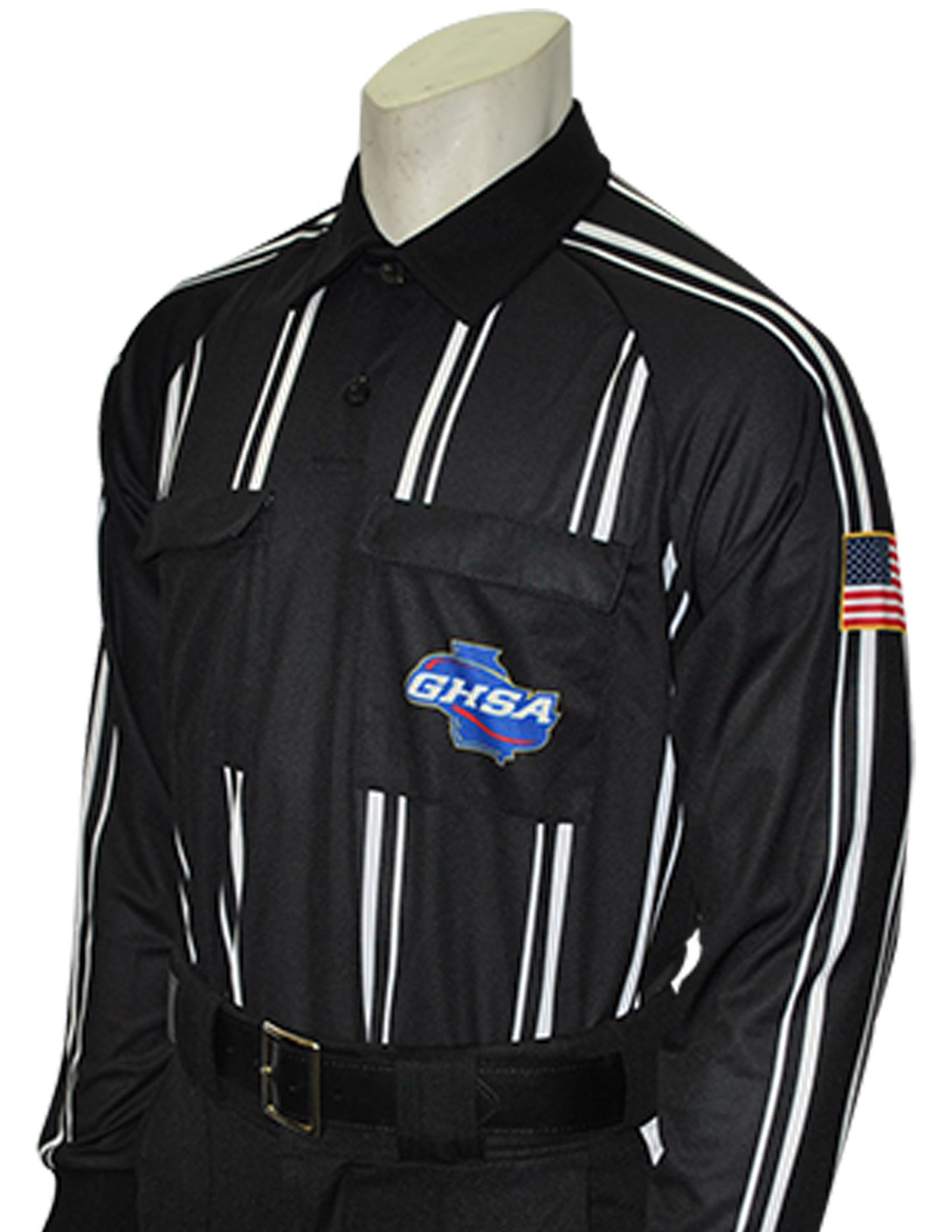 USA901GA Black- Dye Sub Georgia Black Soccer Long Sleeve Shirt